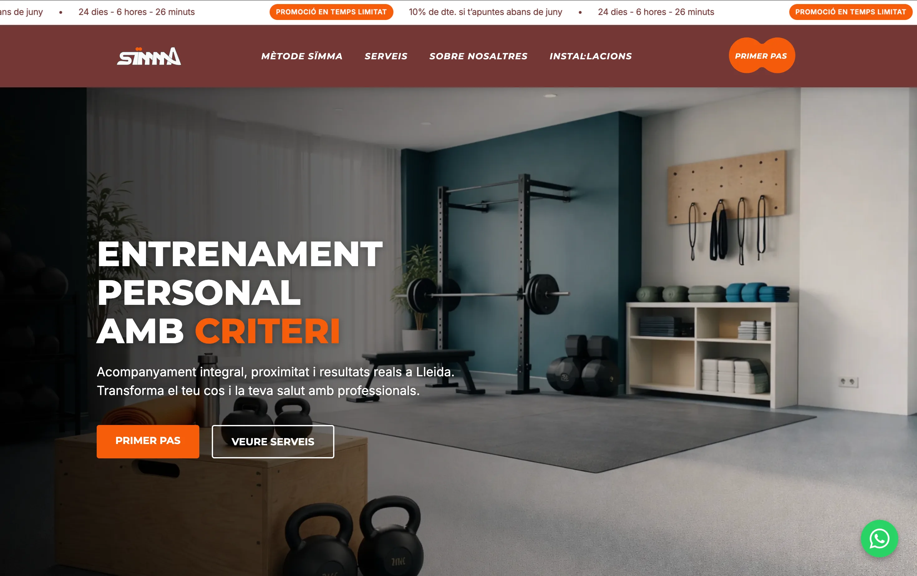 Centre SÏMMA, web de centro de entrenamiento personal en Lleida