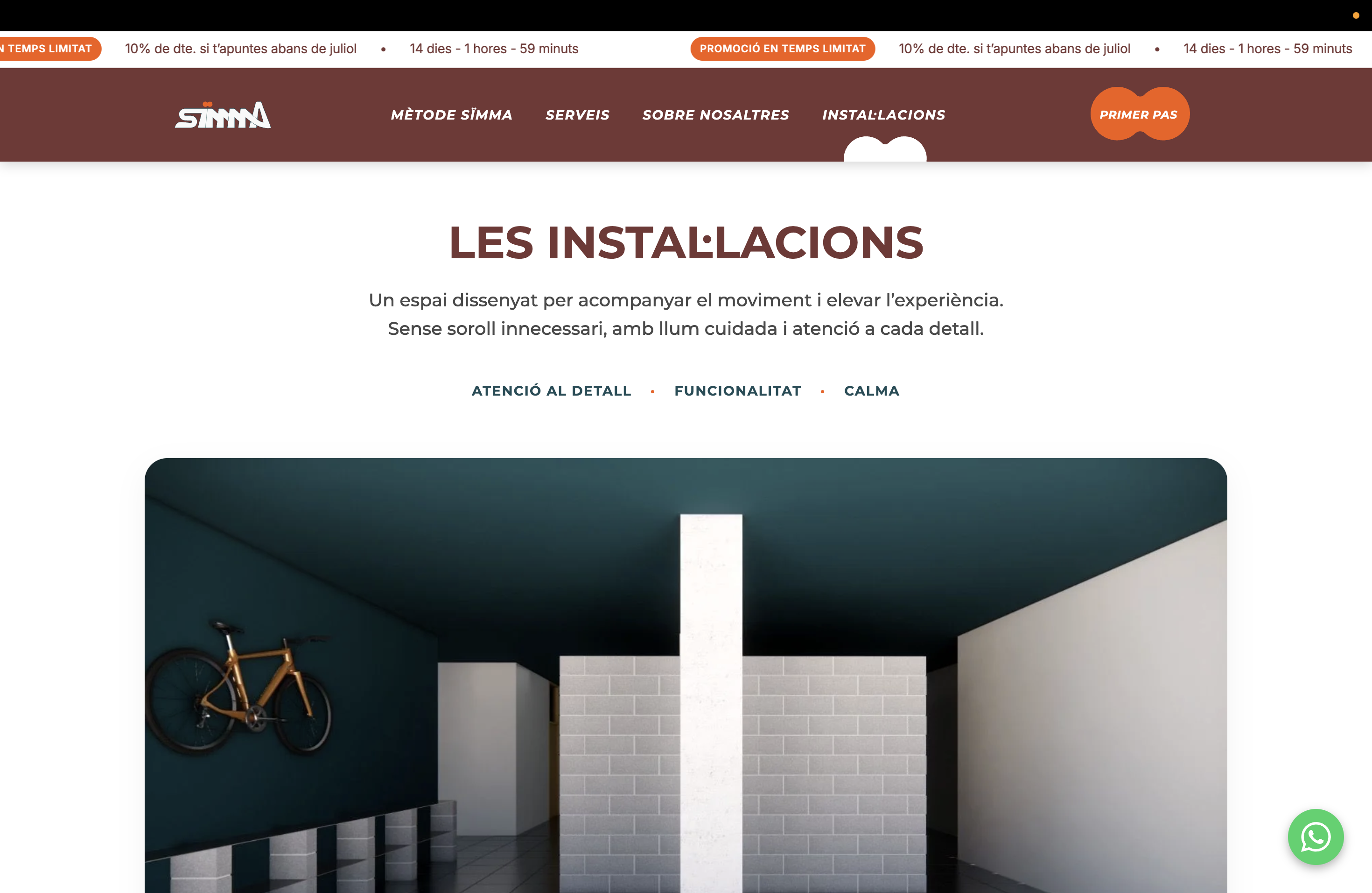 Instalaciones de SÏMMA: espacio funcional, zona de fuerza y vestuarios