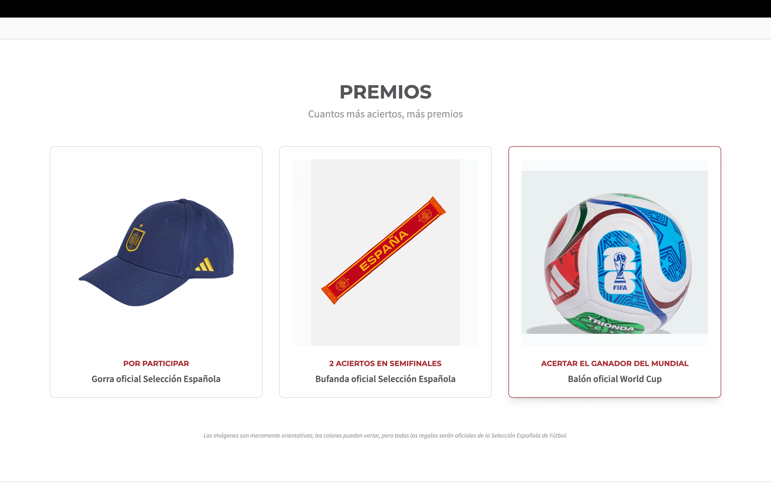 Premios escalonados según aciertos